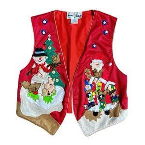 Bali Gem ~ Vintage ~ Medium ~ Christmas Theme ~ Multi-Colors ~ Embroidery ~ Vest